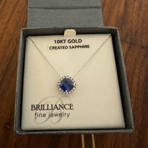Created sapphire necklace
